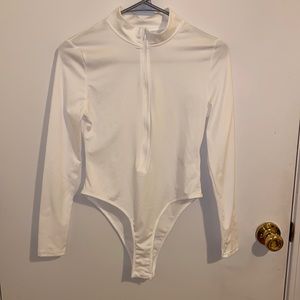 High neck Zip up Long sleeve Bodysuit